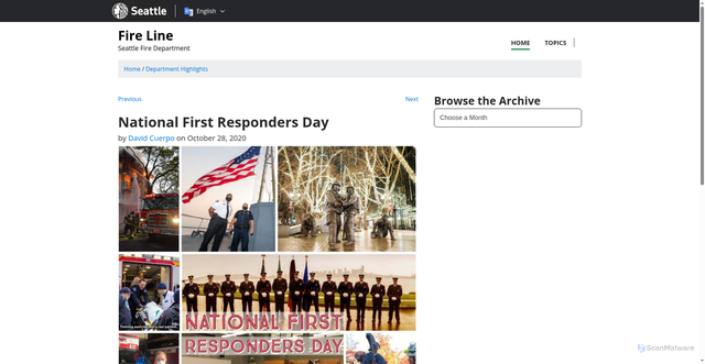 Security scan screenshot of https://fireline.seattle.gov/2020/10/28/national-first-responders-day/