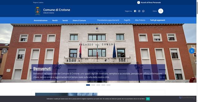 Security scan screenshot of https://www.comune.crotone.it/