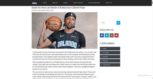 Security scan screenshot of https://orlandomagichq.com/kentavious-caldwell-pope-story/