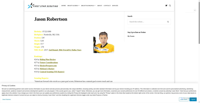 Security scan screenshot of https://firststarscouting.com/player-profiles/1-24/
