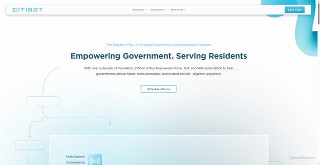 Security scan screenshot of https://citibot.io