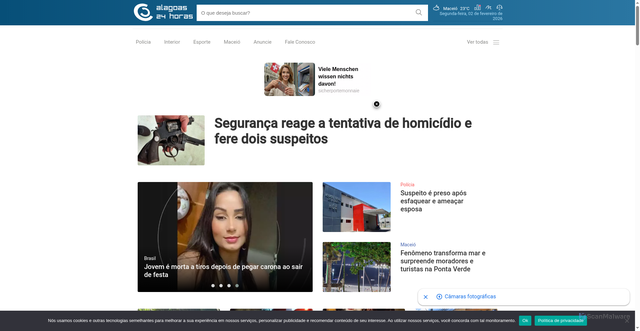 Security scan screenshot of https://alagoas24horas.com.br