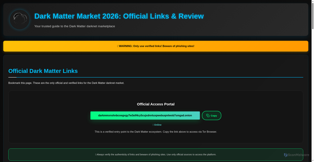 Security scan screenshot of https://darkmatter-url.net/