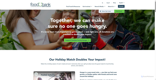 Security scan screenshot of https://foodbankcenc.org/