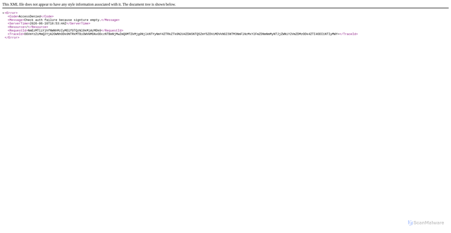Security scan screenshot of https://cos.ap-shanghai.myqcloud.com