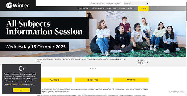 Security scan screenshot of https://www.wintec.ac.nz/