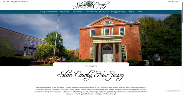 Security scan screenshot of https://www.salemcountynj.gov/