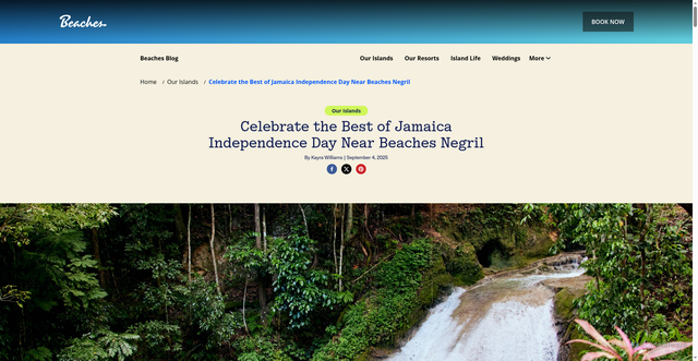 Security scan screenshot of https://www.beaches.com/blog/jamaica-independence-day/