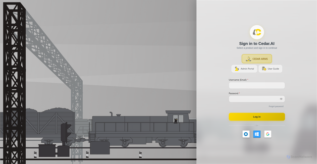 Security scan screenshot of https://arms.cedarai.com