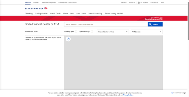 Security scan screenshot of https://rstatic.bankofamerica.com