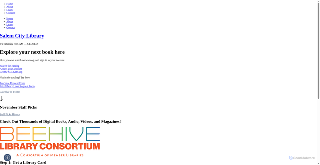 Security scan screenshot of https://salemutahlibrary.gov/