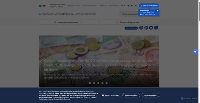 Security scan screenshot of https://www.gov.br/cade/pt-br/