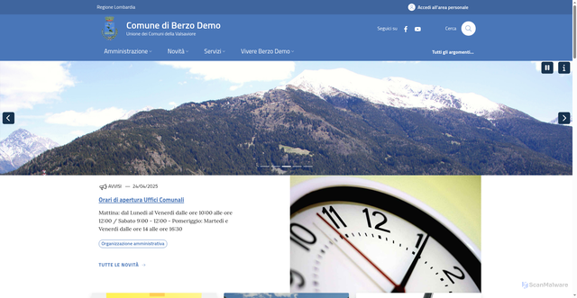 Security scan screenshot of https://www.comune.berzo-demo.bs.it