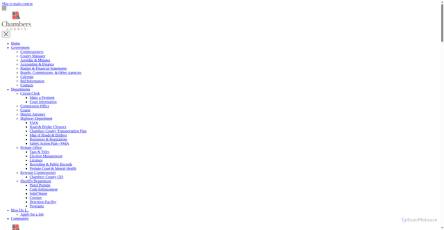 Security scan screenshot of https://chamberscountyal.gov/