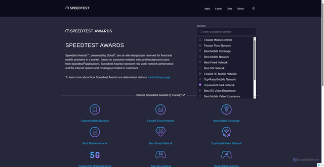 Security scan screenshot of https://umbrella-fmc.pages.dev/awards