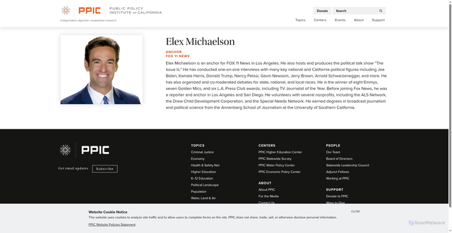 Security scan screenshot of https://www.ppic.org/person/elex-michaelson/