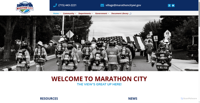 Security scan screenshot of https://www.marathoncitywi.gov/