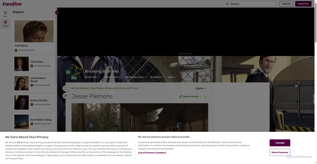 Security scan screenshot of https://breakingbad.fandom.com/wiki/Jesse_Plemons
