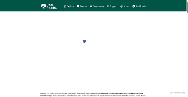Security scan screenshot of https://openroadarchive.com/interstate-highways/interstate-15/