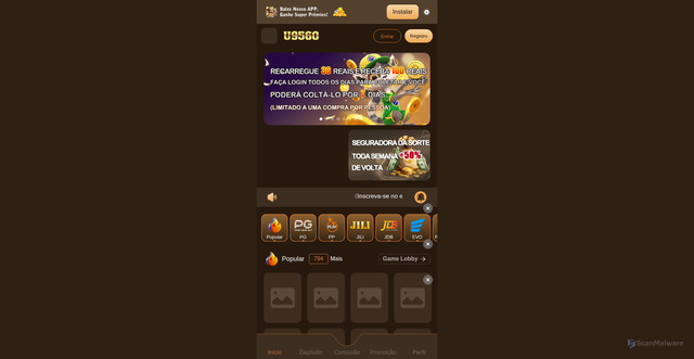Security scan screenshot of http://u9560.xin/