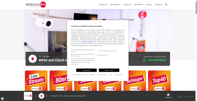 Security scan screenshot of https://hitradio-rtl.de