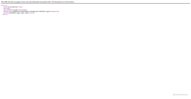 Security scan screenshot of https://toto80.sgp1.cdn.digitaloceanspaces.com