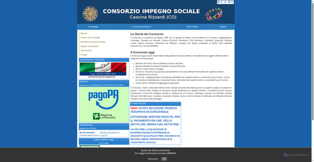 Security scan screenshot of https://www.consorzioimpegnosociale.it/hh/index.php