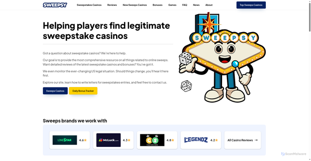 Security scan screenshot of https://www.sweepsy.com