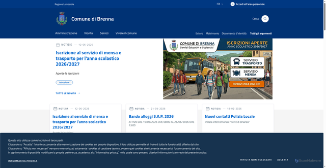 Security scan screenshot of https://www.comune.brenna.co.it