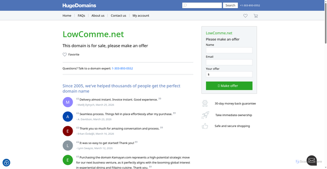 Security scan screenshot of http://lowcomme.net/