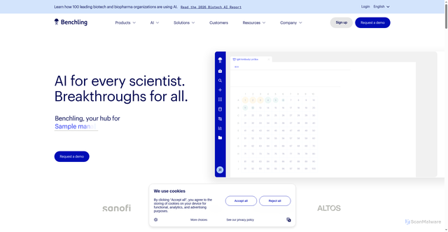 Security scan screenshot of https://benchling.com