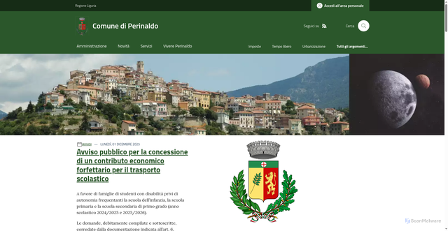 Security scan screenshot of https://www.comune.perinaldo.im.it/