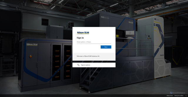 Security scan screenshot of http://security-support.nikon-slm-solutions.com/