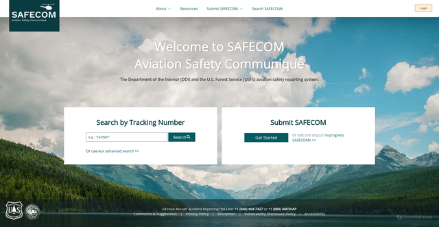 Security scan screenshot of https://safecom.gov/