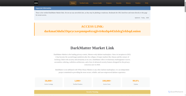 Security scan screenshot of https://enter-dark-matter.com/