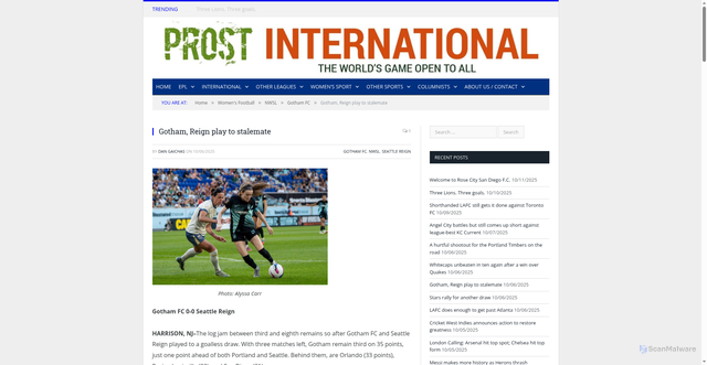 Security scan screenshot of https://prostinternational.com/2025/10/06/gotham-reign-play-to-stalemate/