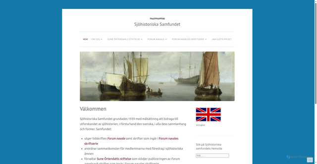 Security scan screenshot of https://sjohistoriskasamfundet.se