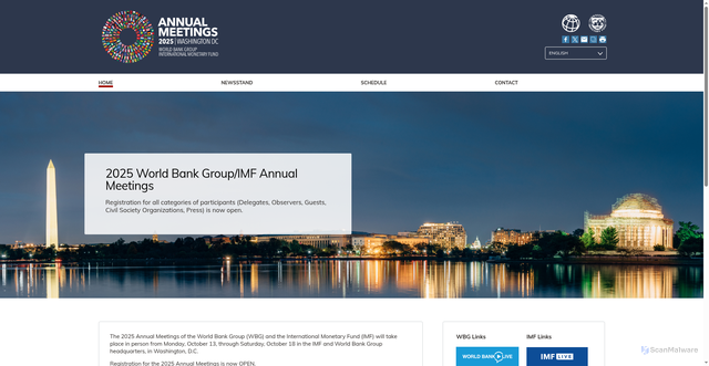 Security scan screenshot of https://meetings.imf.org/