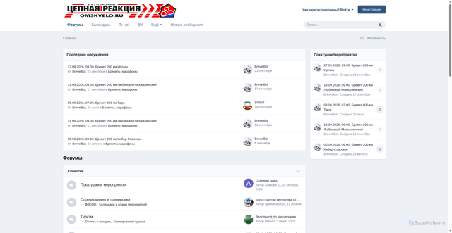Security scan screenshot of https://omskvelo.ru