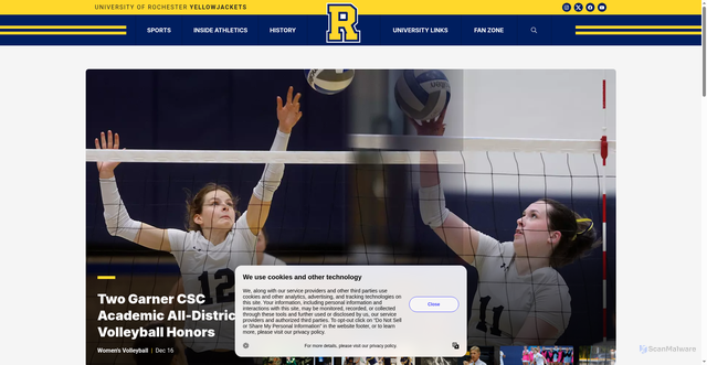 Security scan screenshot of https://uofrathletics.com/