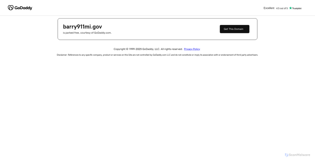 Security scan screenshot of https://barry911mi.gov/