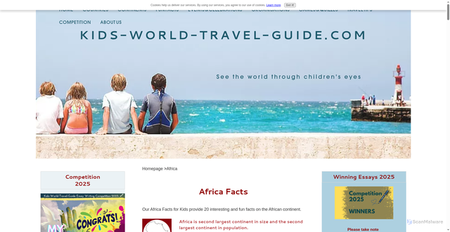Security scan screenshot of https://www.kids-world-travel-guide.com/africa-facts.html