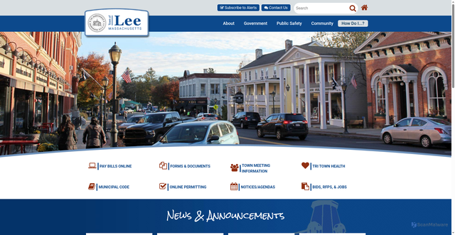 Security scan screenshot of https://www.lee.ma.us/