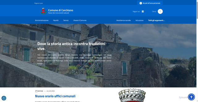 Security scan screenshot of https://www.comune.corchiano.vt.it