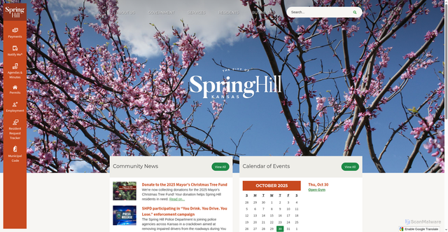 Security scan screenshot of https://springhillks.gov/