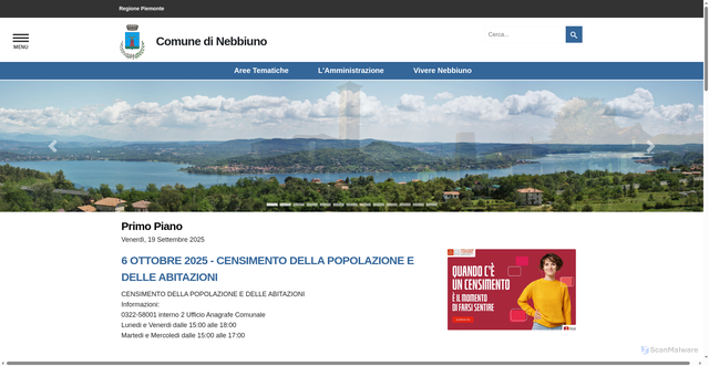 Security scan screenshot of https://www.comune.nebbiuno.no.it/