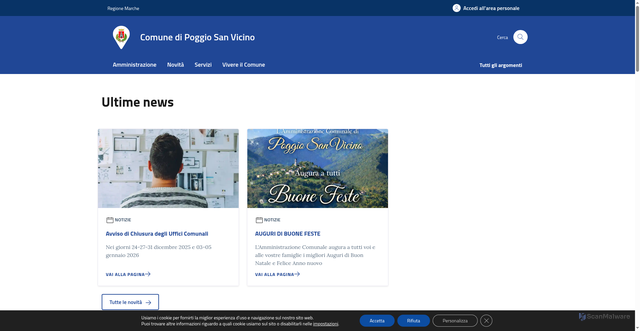 Security scan screenshot of https://www.comune.poggiosanvicino.mc.it/