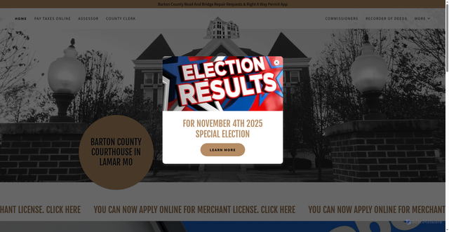 Security scan screenshot of https://countyofbarton.gov/