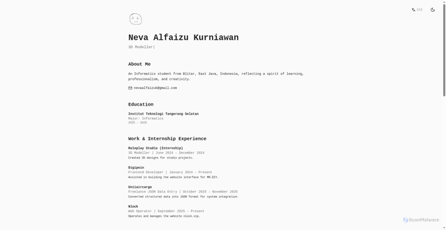 Security scan screenshot of https://nevaalfaizu.my.id/
