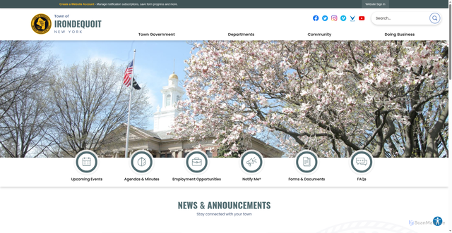 Security scan screenshot of https://irondequoit.gov/